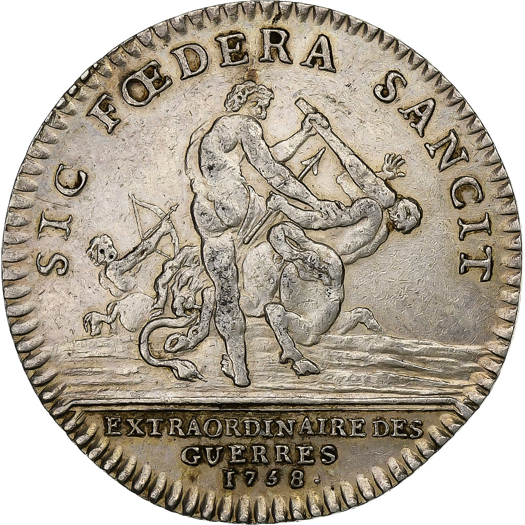 Frankreich, betaalpenning, Louis XV, Extraordinaire des Guerres, 1758, Silber