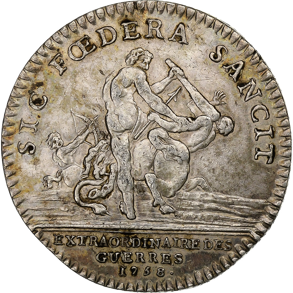 Francia, ficha, Louis XV, Extraordinaire des Guerres, 1758, Argento, SPL-