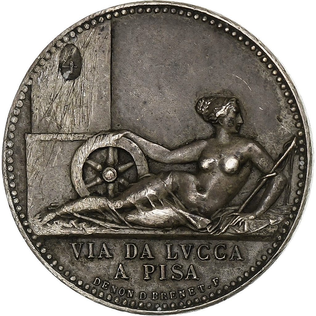 France, Medal, Élisa Bonaparte, Chemin de Lucques à Pise, n.d., Silver