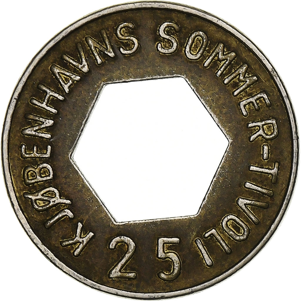 Danimarca, 25 Öre, Copenhagen's Summer Tivoli, n.d., Acciaio, SPL-