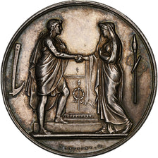Francia, Médaille de mariage, Noces, Mariage, Religion, 1897, Argento, SPL