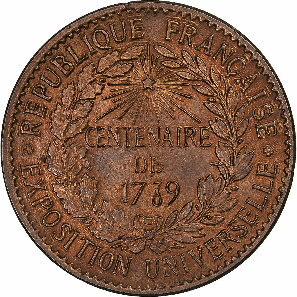 France, Medal, Centenaire de 1789, Exposition universelle, 1889, Copper