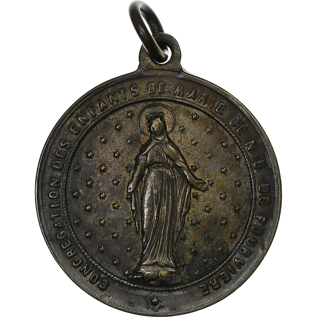France, Medal, Congrégation des enfants de Marie, 1898, Copper, EF(40-45)