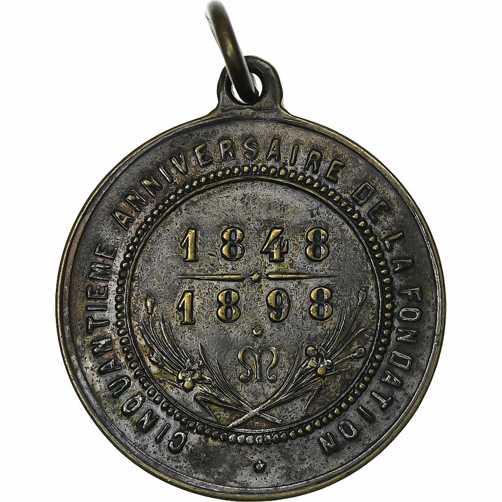 France, Medal, Congrégation des enfants de Marie, 1898, Copper, EF(40-45)