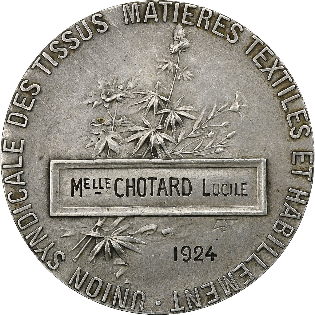 France, Médaille, Union syndicale des Tissus, matières textiles et