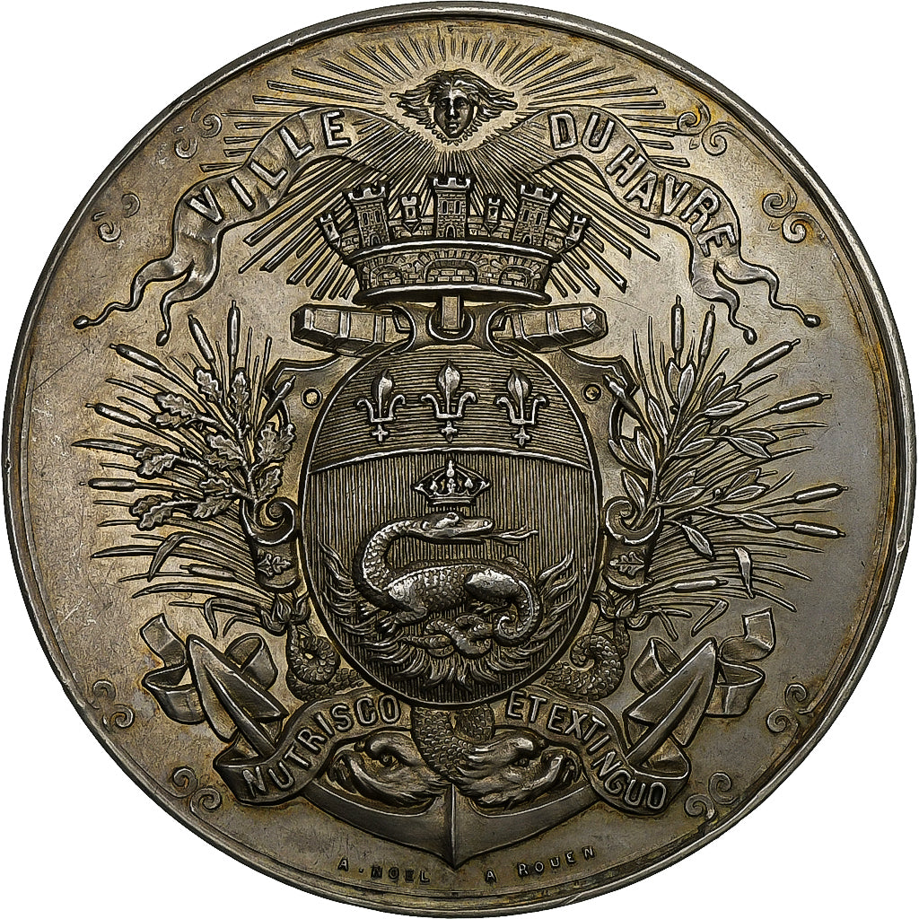 France, Médaille, Ville du Havre, Association Agricole, 1886, Argent, SUP