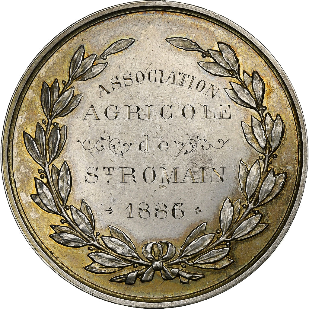 France, Médaille, Ville du Havre, Association Agricole, 1886, Argent, SUP