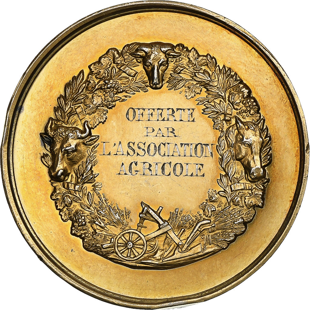 France, Medal, Cérès, Association Agricole, n.d., Silver, AU(55-58)