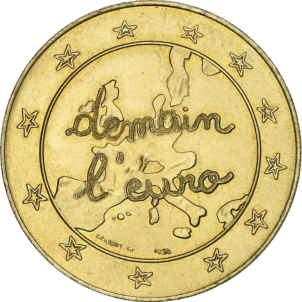 France, Token, 1.5 Euro Centres Leclerc, 1996, Brass, AU(55-58)