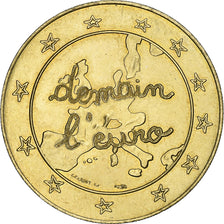 France, Token, 1.5 Euro Centres Leclerc, 1996, Brass, AU(55-58)