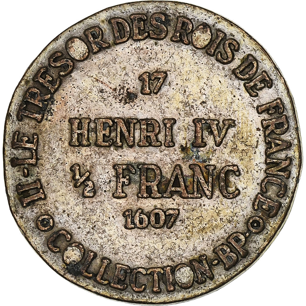 França, medalha, Henri IV, Reproduction 1/2 Francs 1607, n.d., Bronze