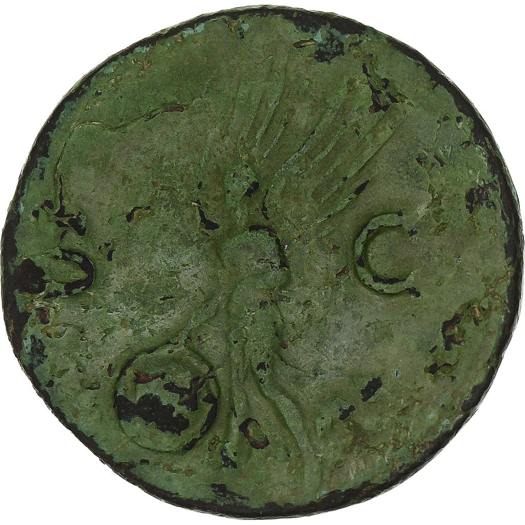 Nero, As, 62-68, Lugdunum, Bronze, VF(30-35), RIC:544