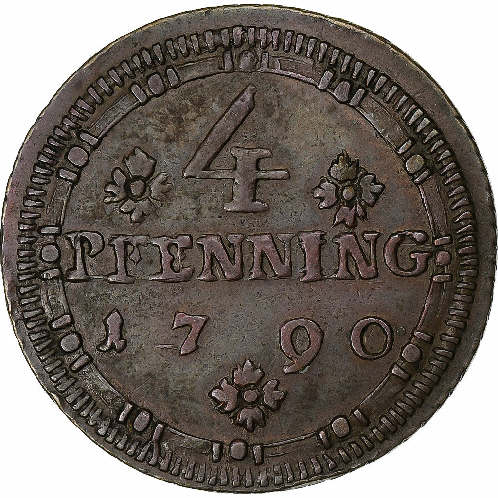 Cathedral chapter of Münster, 4 Pfennig, 1790, Munster, Kupfer, SS