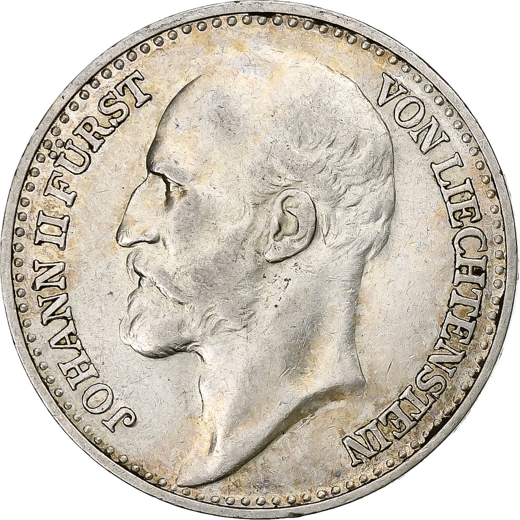 Liechtenstein, Prince John II, Krone, 1904, Silver, AU(55-58), KM:2