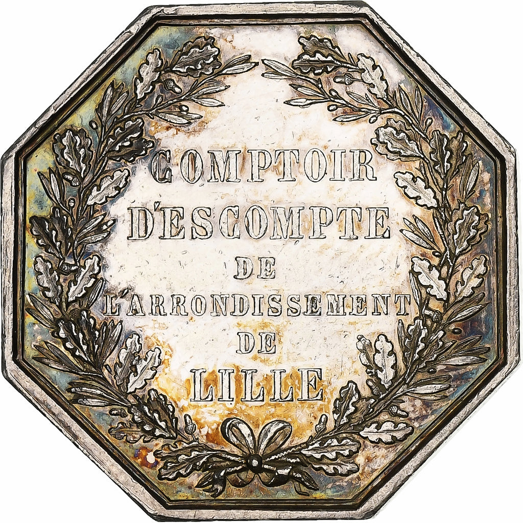 France, Token, Comptoir d'Escompte de l'arrondissement de Lille, 1854, Silver