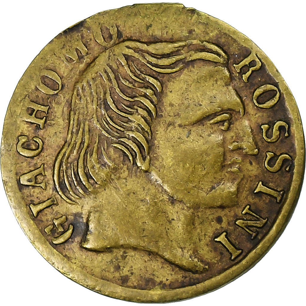 Italy, Medal, Gioachino Rossini, n.d., Brass, AU(50-53)
