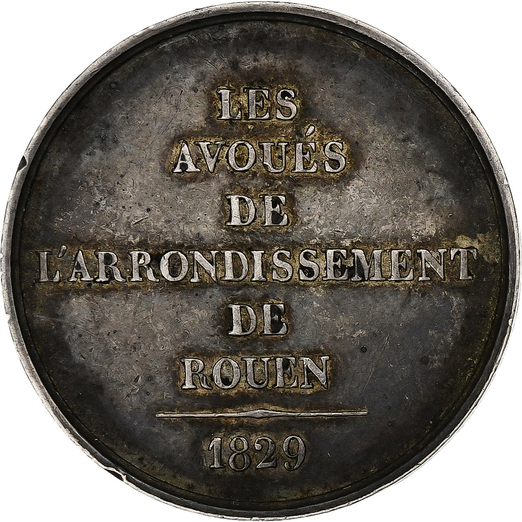 Francia, ficha, Avoués de l'arrondissement de Rouen, 1829, Argento, BB+