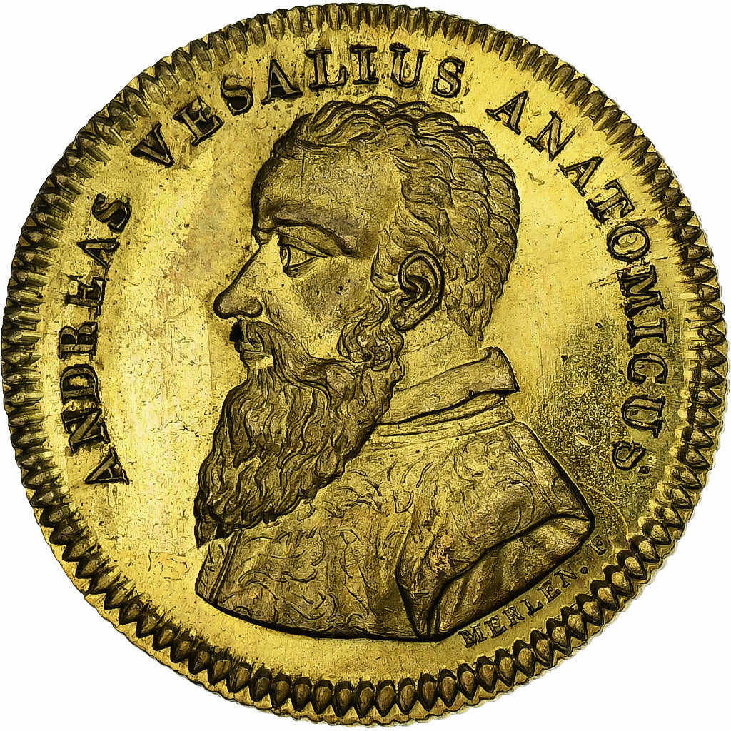 Belgio, medaglia, Andreas Vesalius, An XII, Rame dorato, SPL-