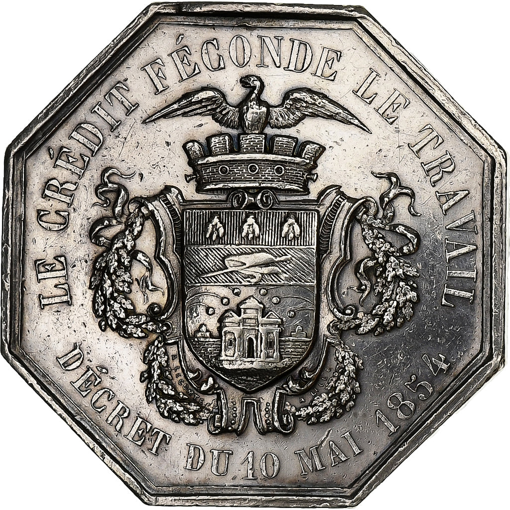 France, Token, Comptoir d'Escompte de l'arrondissement de Lille, 1854, Silver