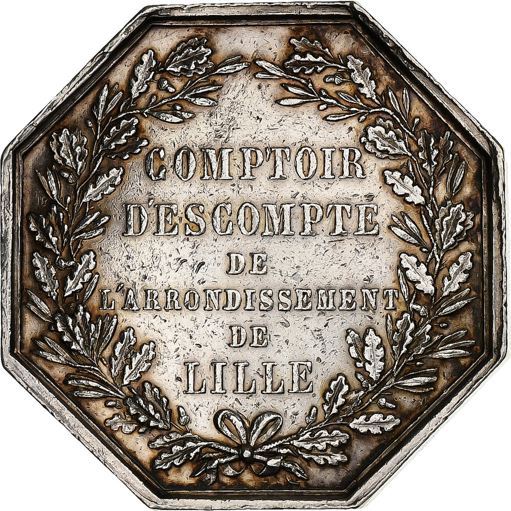 France, Token, Comptoir d'Escompte de l'arrondissement de Lille, 1854, Silver
