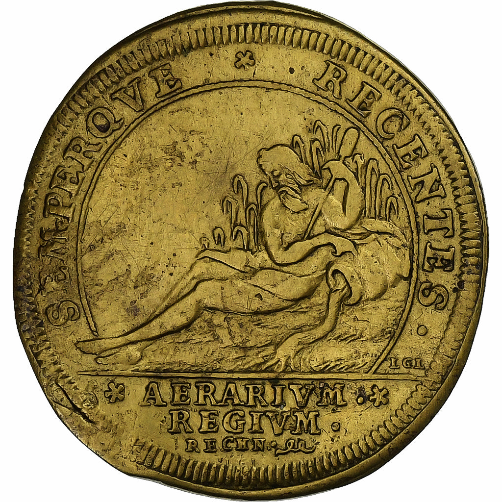 Frankrijk, Token, Louis XIV, Trésor Royal, n.d., Tin, ZF+, Feuardent:1911