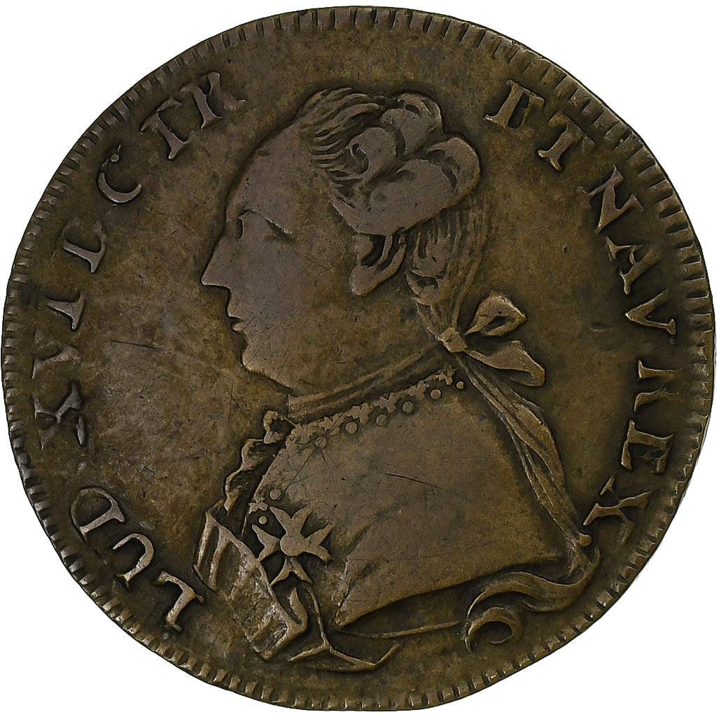 France, Token, Louis XVI, n.d., Brass, EF(40-45), Feuardent:13419