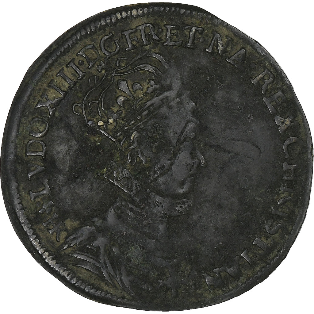 France, Token, Louis XIII, Sacre à Reims, 1610, Copper, EF(40-45)