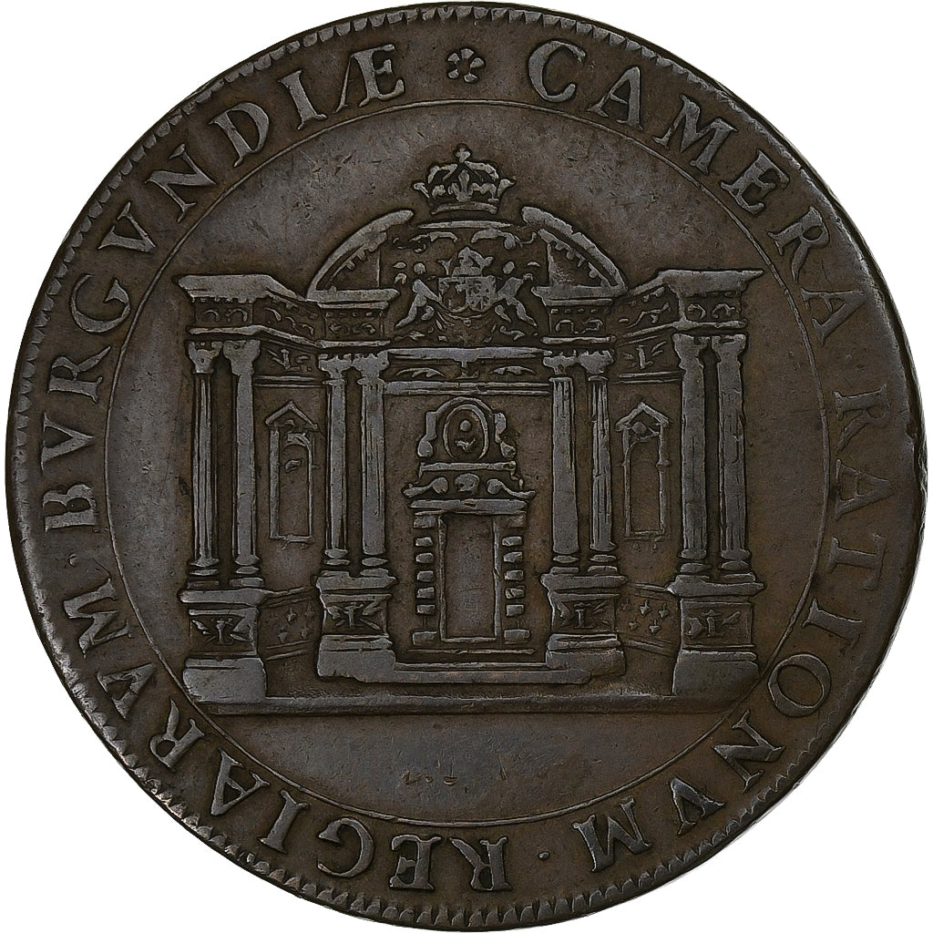 France, Token, Louis XIV, Chambre des Comptes de Dijon, 1649, Copper, EF(40-45)