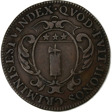 France, Token, Le Cardinal Mazarin, 1651, Copper, VF(30-35)
