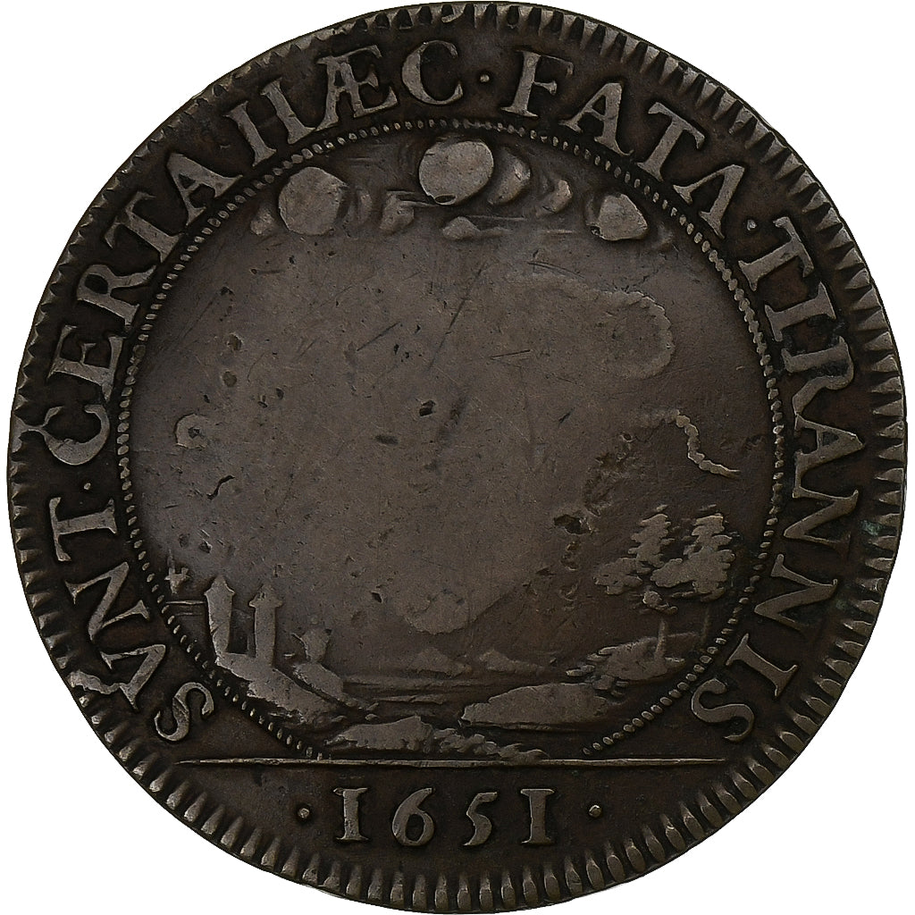 France, Token, Le Cardinal Mazarin, 1651, Copper, VF(30-35)