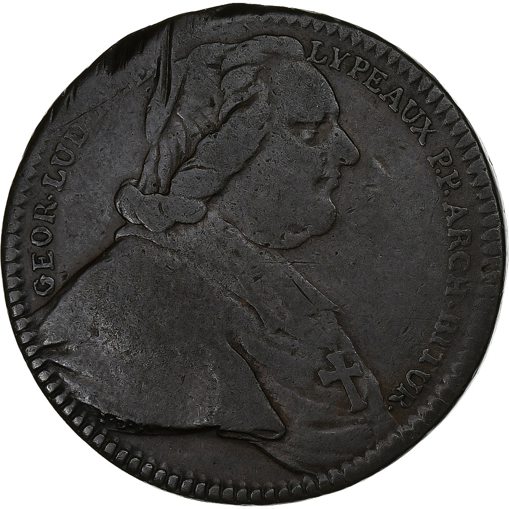 France, Token, Berry - Georges-Louis Phélypeaux d'Herbault, 1757, Copper
