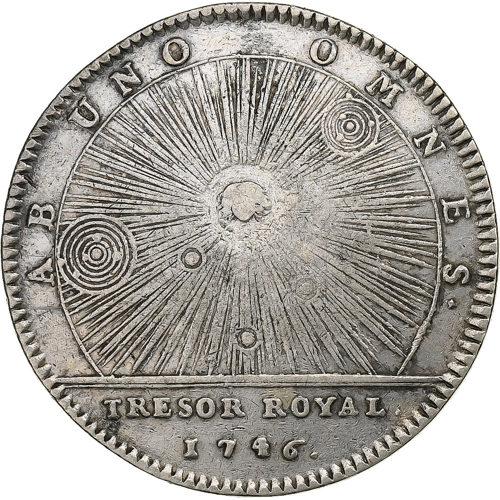 France, Token, Louis XV, Trésor Royal, 1746, Silver, EF(40-45)