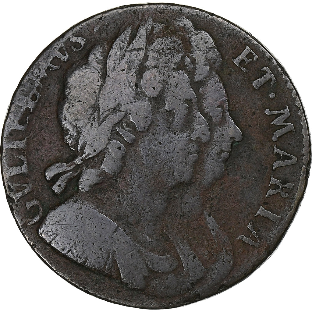 United Kingdom, 1/2 Penny, William & Mary, 1694, Copper, F(12-15)