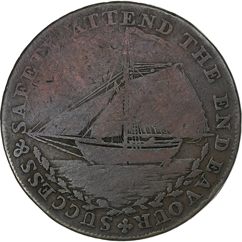 Reino Unido, Halfpenny Token, Hastings, 1794, Cobre, VF(30-35)