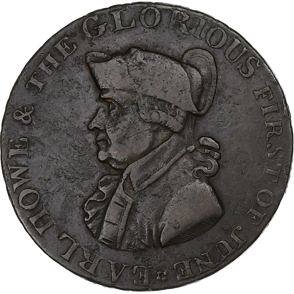 United Kingdom, Halfpenny Token, earl Howe, Hampshire, Emsworth, 1795, Kupfer