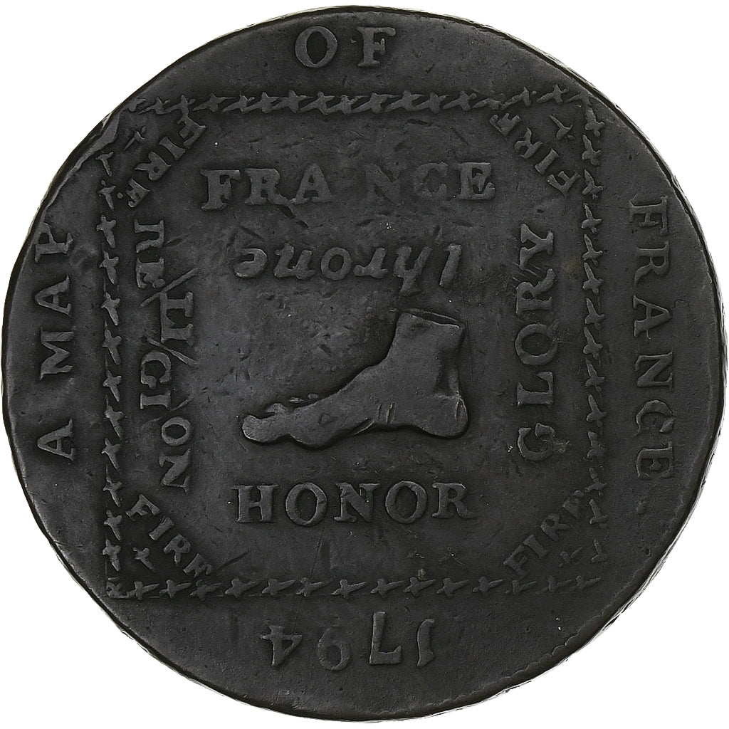 Reino Unido, Halfpenny Token, earl Howe, Hampshire, Emsworth, 1794, Cobre