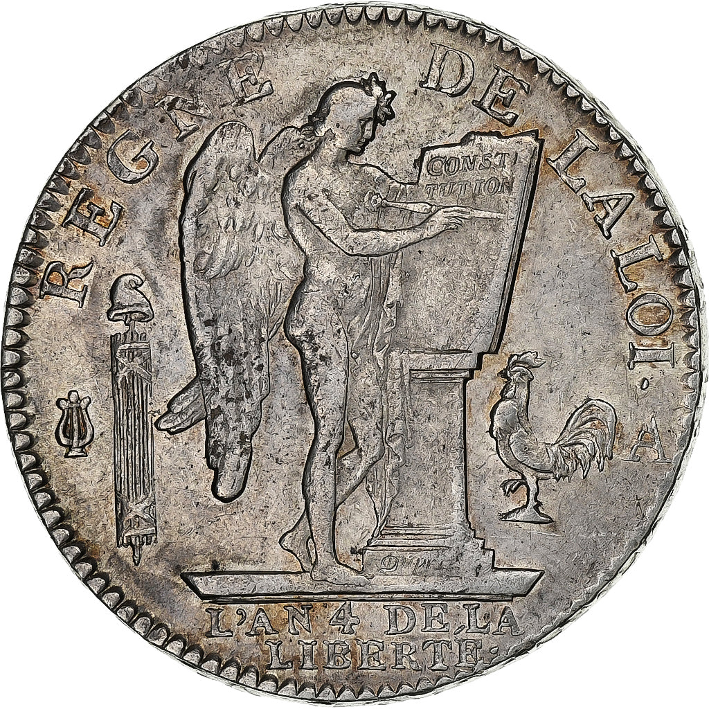France, Louis XVI, Ecu de 6 Livres, 1792 / AN 4, Paris, Variété, Argent, TTB+