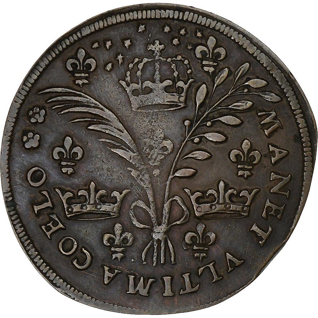 Francia, ficha, Henri III, n.d., Rame, MB+, Feuardent:11832