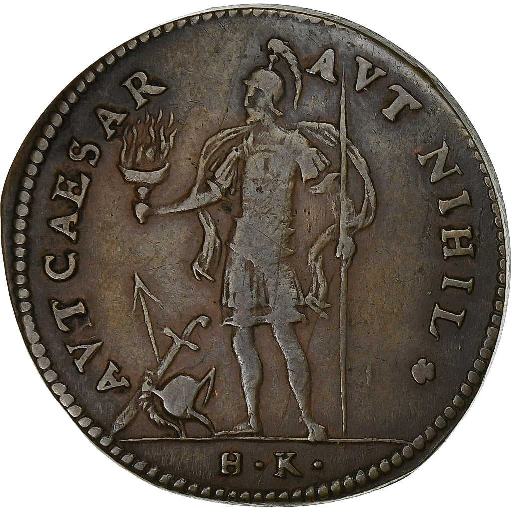 Francia, ficha, Henri III, n.d., Rame, MB+, Feuardent:11832