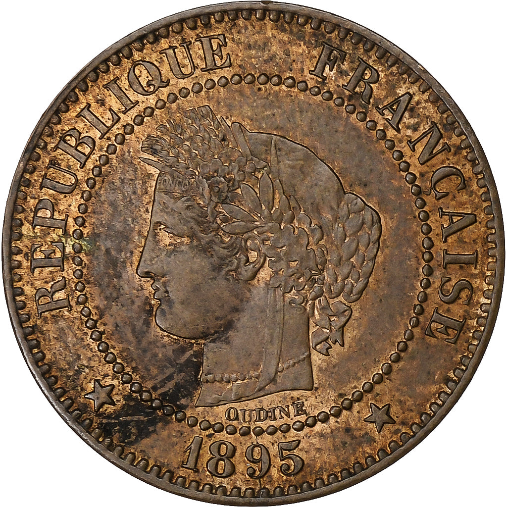 Francia, 2 Centimes, Cérès, 1895, Paris, Bronce, EBC, Gadoury:105, KM:827.1