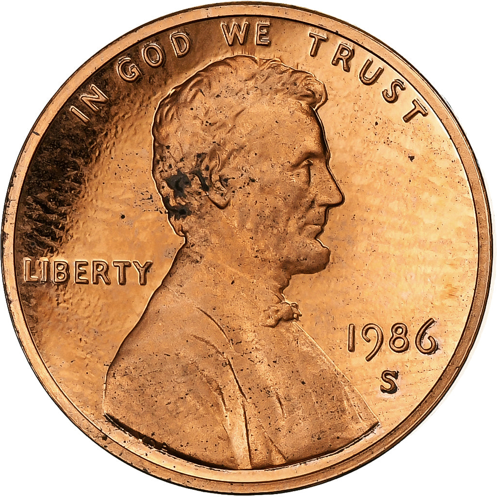 United States, Cent, Lincoln, 1986, San Francisco, Proof, Copper Plated Zinc