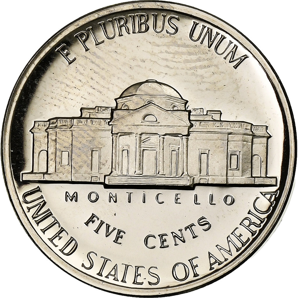 Estados Unidos, 5 Cents, Thomas Jefferson, 1986, San Francisco, Prueba, Cobre -
