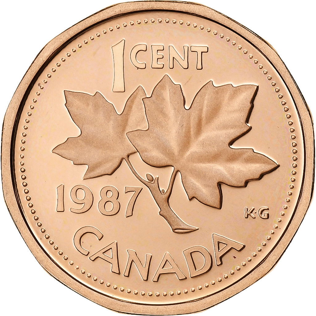 Canada, Elizabeth II, Cent, 1987, Ottawa, Proof, Brązowy, MS(65-70), KM:132