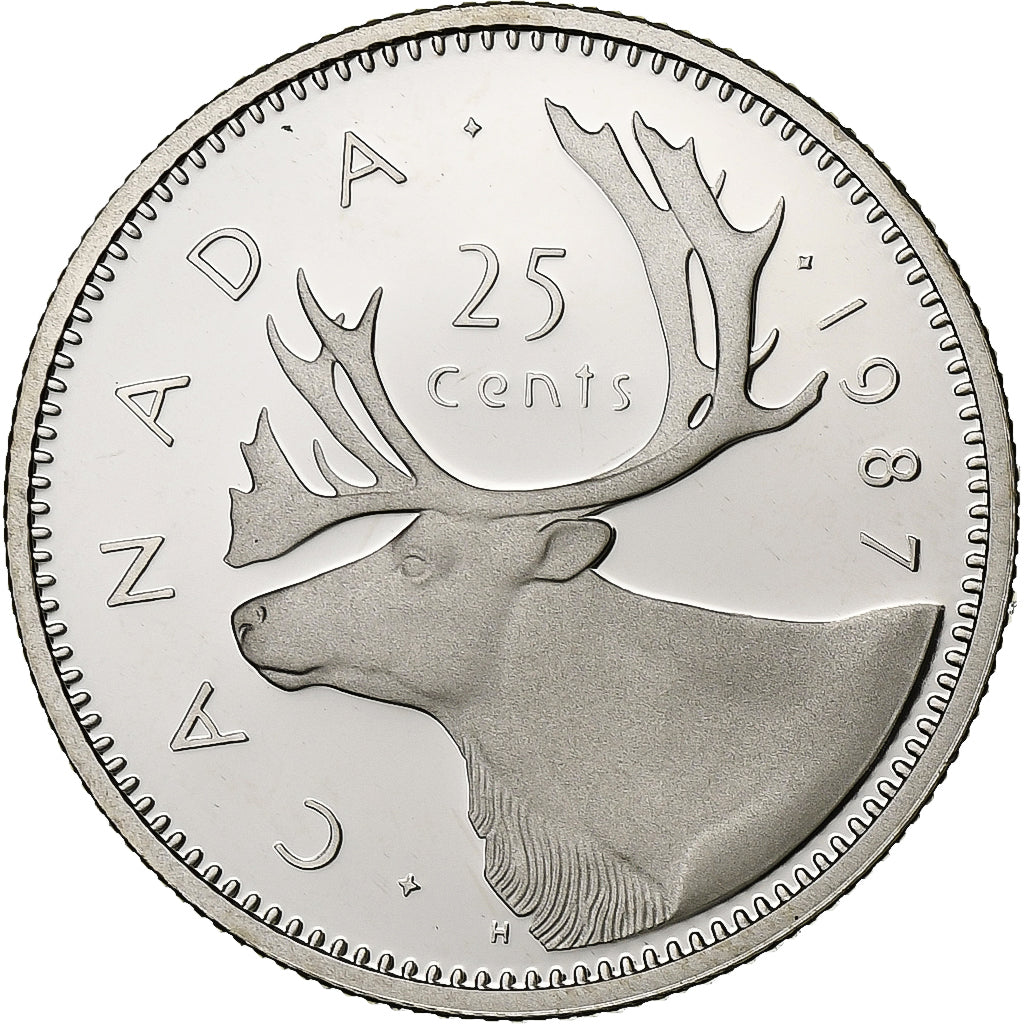 Canada, Elizabeth II, 25 Cents, 1987, Ottawa, Proof, Nickel, FDC, KM:74
