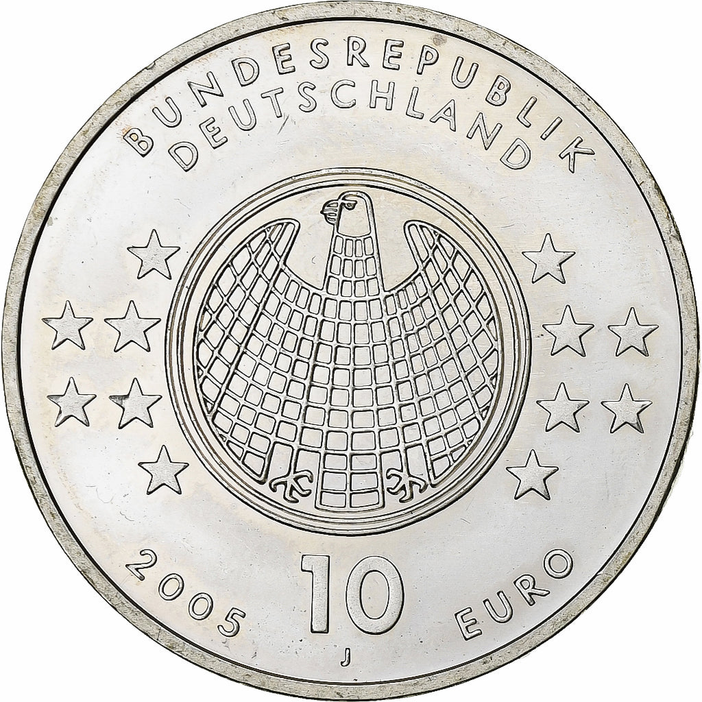 Germany, 10 Euro, Albert Einstein, 2005, Hambourg, Silver, MS(63), KM:238