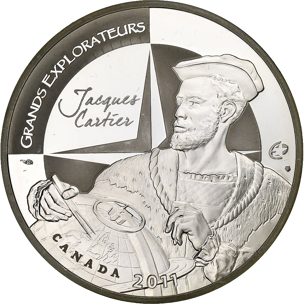 France, 10 Euro, Jacques Cartier, Proof, 2011, MDP, Silver, MS(63), KM:1795