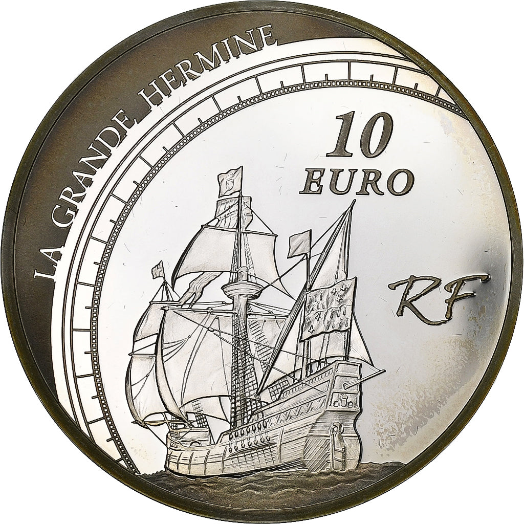 France, 10 Euro, Jacques Cartier, Proof, 2011, MDP, Silver, MS(63), KM:1795