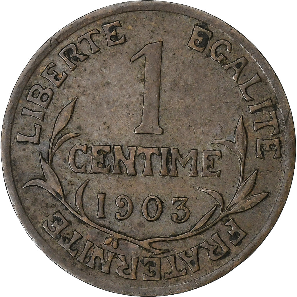 França, 1 Centime, Daniel-Dupuis, 1903, Paris, Bronze, AU(50-53), Gadoury:90