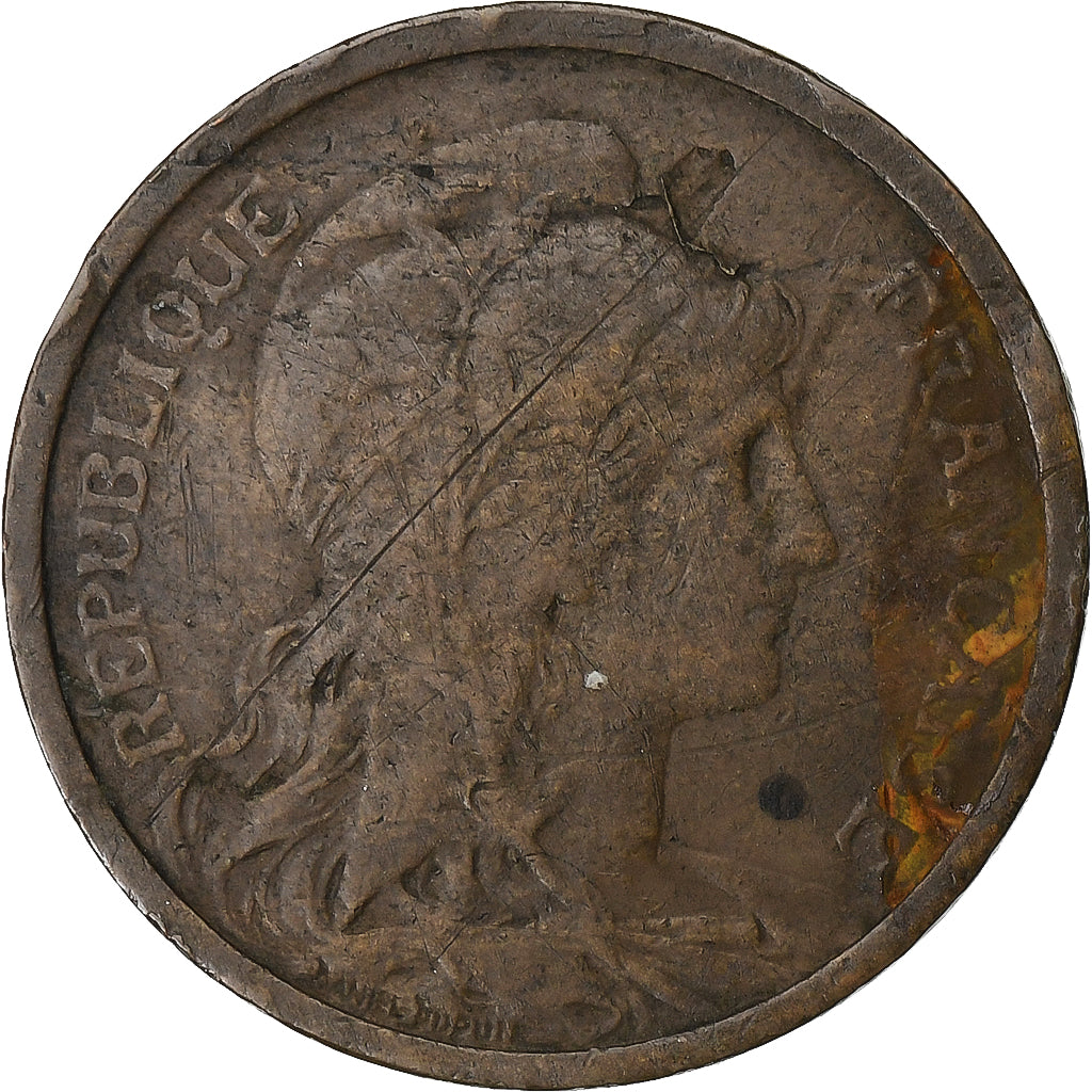 Francia, 2 Centimes, Daniel-Dupuis, 1903, Paris, Bronzo, BB, Gadoury:107, KM:841