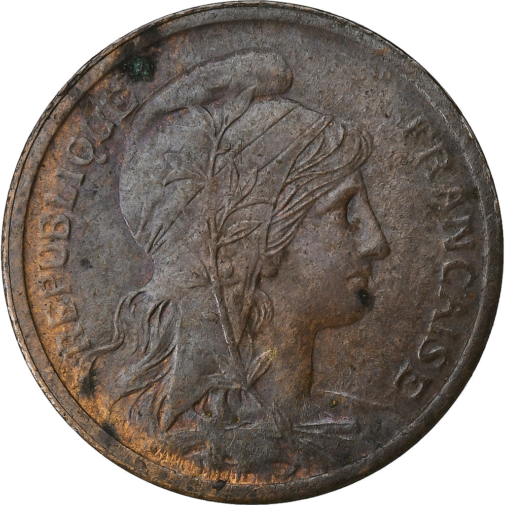 France, 2 Centimes, Daniel-Dupuis, 1910, Paris, Bronze, AU(50-53), Gadoury:107